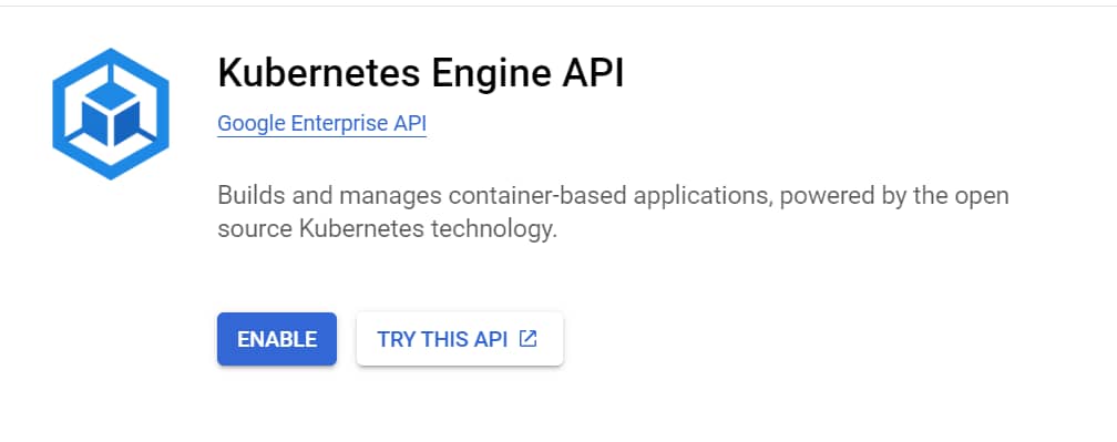 Google cloud kubernetes clsuter api 