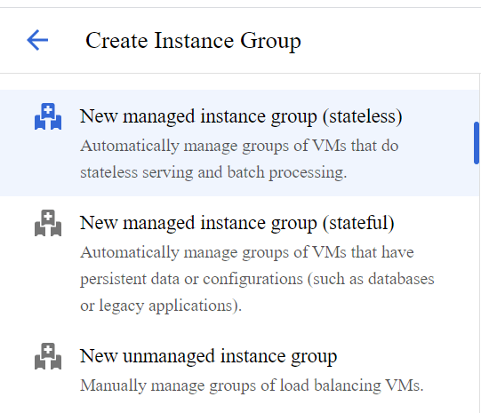 Google Cloud Managed Instance Group