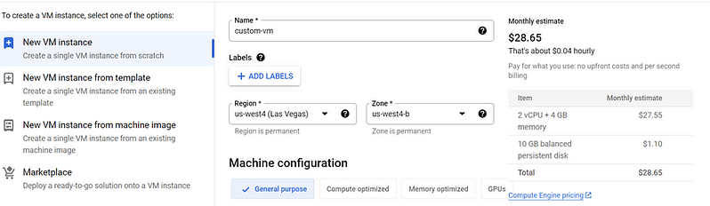 vm configuration