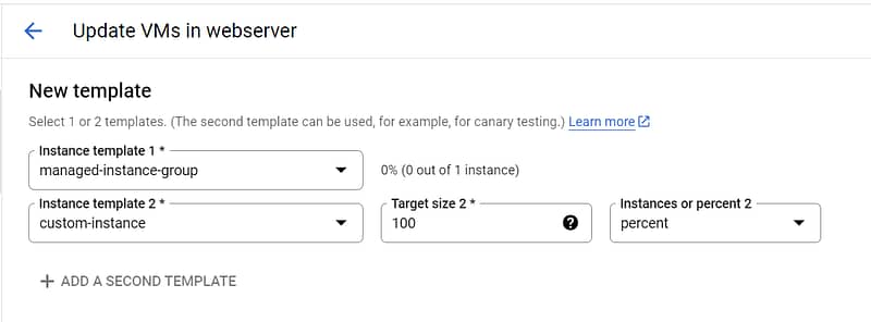 Rolling update in Managed Instance group