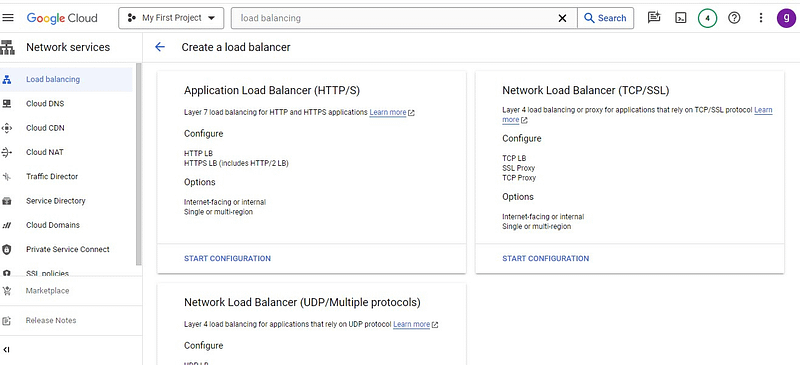 Load balancer create  