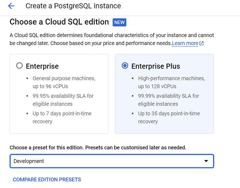 preset configuration