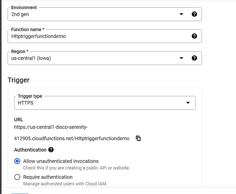 Cloud Function Gen 2 set up 