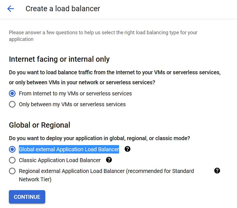 load balancer configuration