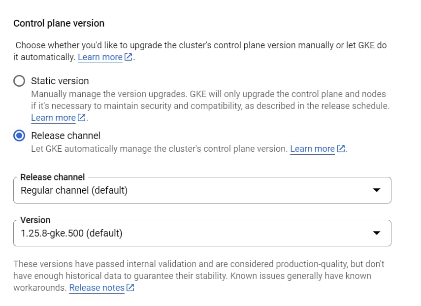 Google Cloud Kubernetes Cluster