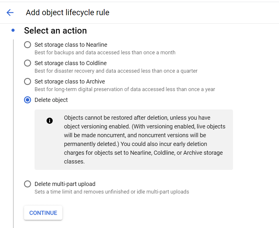  Storage Life Cycle Management Delete Rule